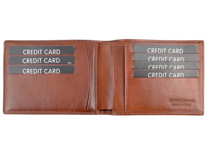 Hipster Vera Pelle Grande Marrone Carta Di Credito Id Uomo - Foto 8